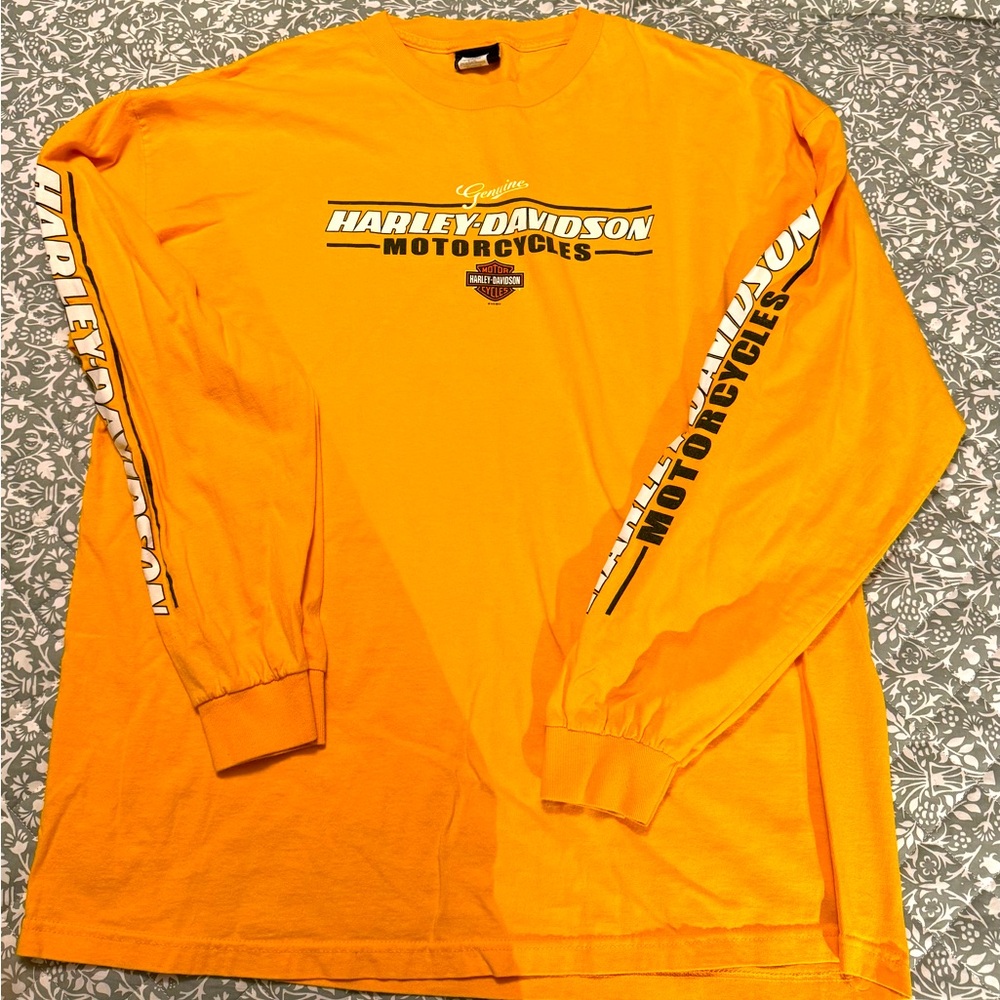 Harley-Davidson Men's Bold Orange Long Sleeve Tee